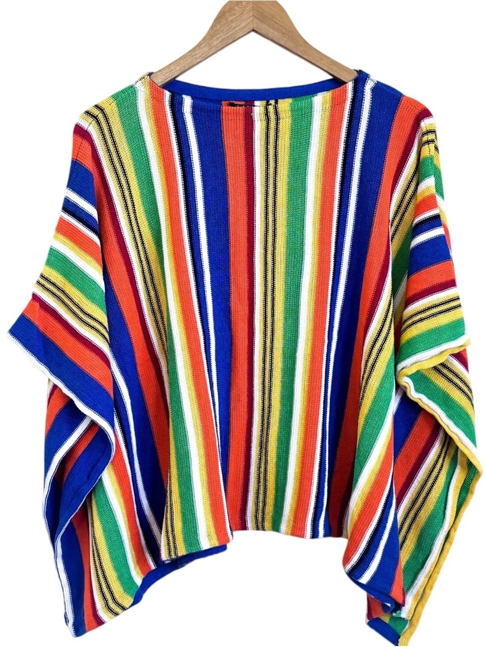 Lauren Ralph Lauren Linen Blend Striped PonchoS/M Preppy Resortwear Vacationcore